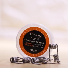 PREMIUM TRI-TWISTED CLAPTON PRE-COILED WIRE 0.35OHM FOR RBA ATOMIZER (10-PACK)